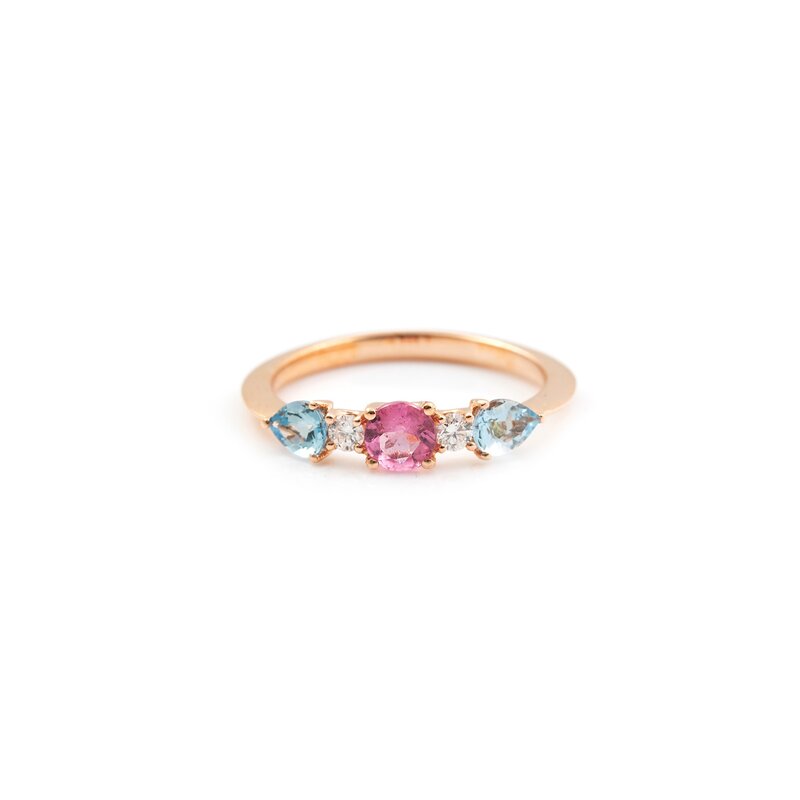 Roxa ring Roxa ring - AL11-PINKTOURMALINE-AQUAMARINE - 1