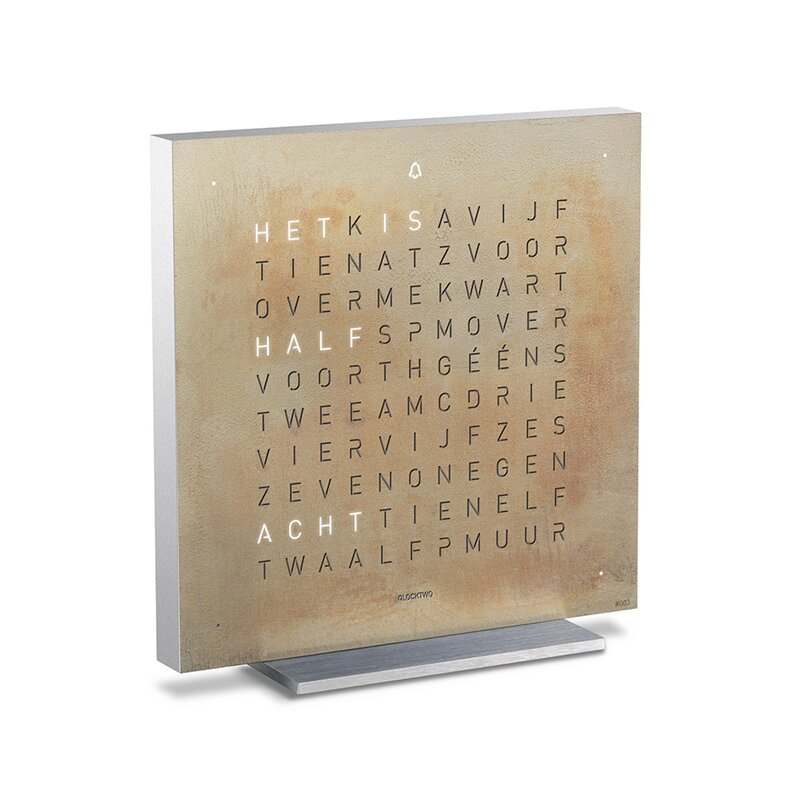 Qlocktwo Earth 13.5 Creator's Edition Silver & Gold - T4SNLSG - 1