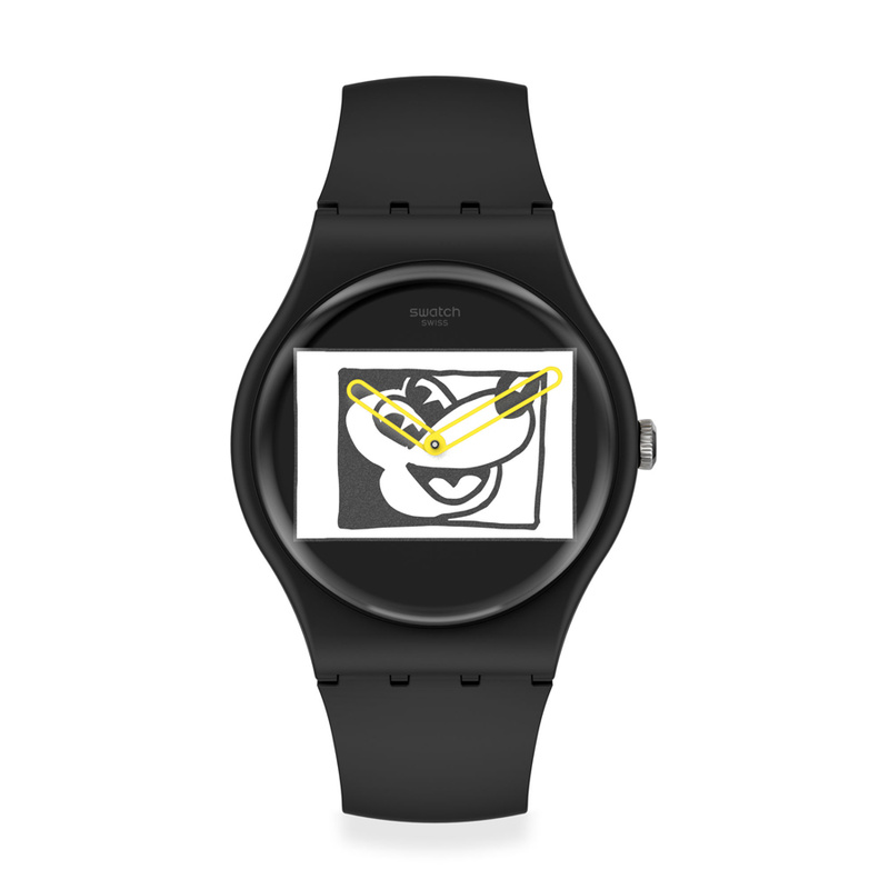 Swatch Originals mickey blanc sur noir