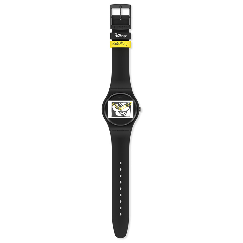 Swatch Originals mickey blanc sur noir