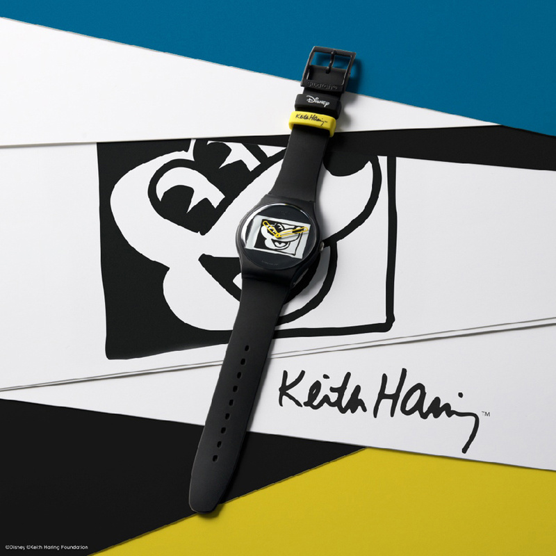 Swatch Originals mickey blanc sur noir