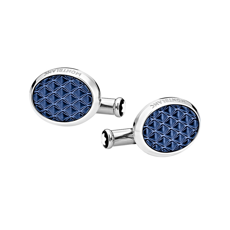 Meisterstück Cufflinks Oval Steel Lacquer