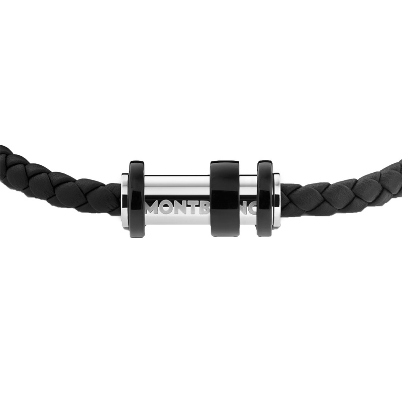 Bracelet Woven Black Leather