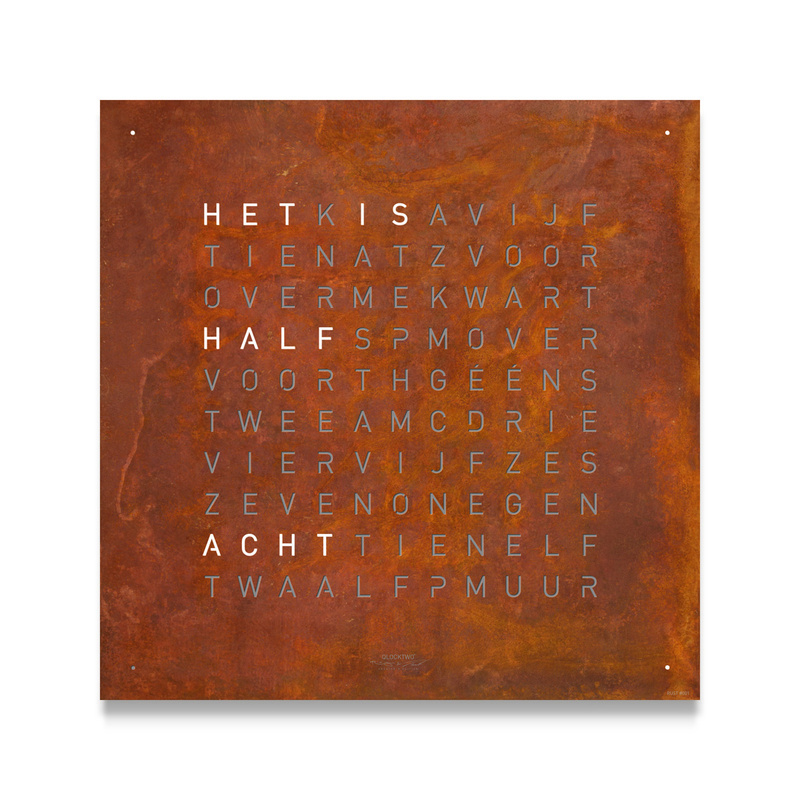 Qlocktwo Touch Dutch, Frontpanel Creator's Edition Rust